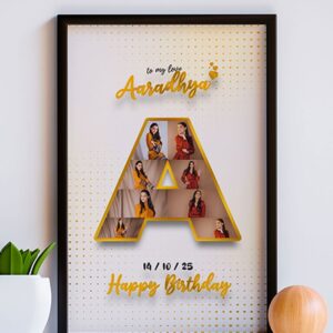 Letter A Birthday Frame with Photos