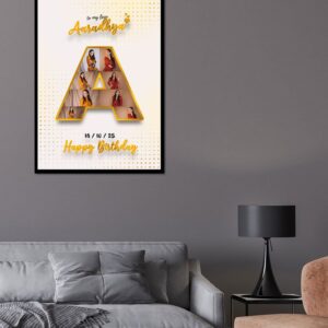 Letter B Personalized Birthday Photo Frame – Custom Alphabet Collage Gift | Charmc Gift