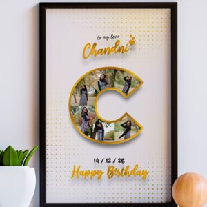 Personalized Letter C Photo Frame – Custom Alphabet Birthday Collage Gift | Charmc Gift