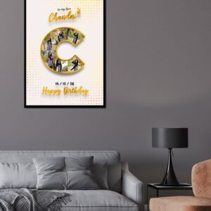 Personalized Letter C Photo Frame – Custom Alphabet Birthday Collage Gift | Charmc Gift